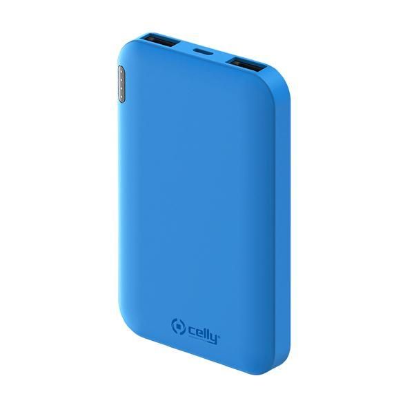 Celly Energy - Powerbank - 5000 mAh - 18.5 Wh - 2.1 A - 2 connettori di uscita …