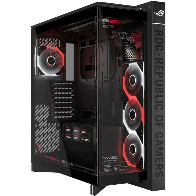 Asus ROG Cronox GR801 ARGB, BTF con Schermo LCD 9.2", Vetro Curvo - Nero