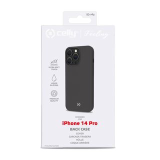 Celly FEELING - Cover per cellulare - silicone - nero - per Apple iPhone 14 Pro
