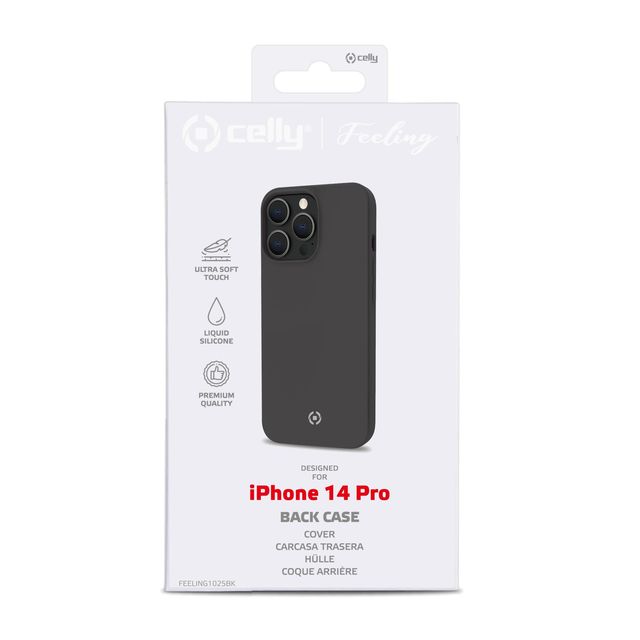 Celly FEELING - Cover per cellulare - silicone - nero - per Apple iPhone 14 Pro