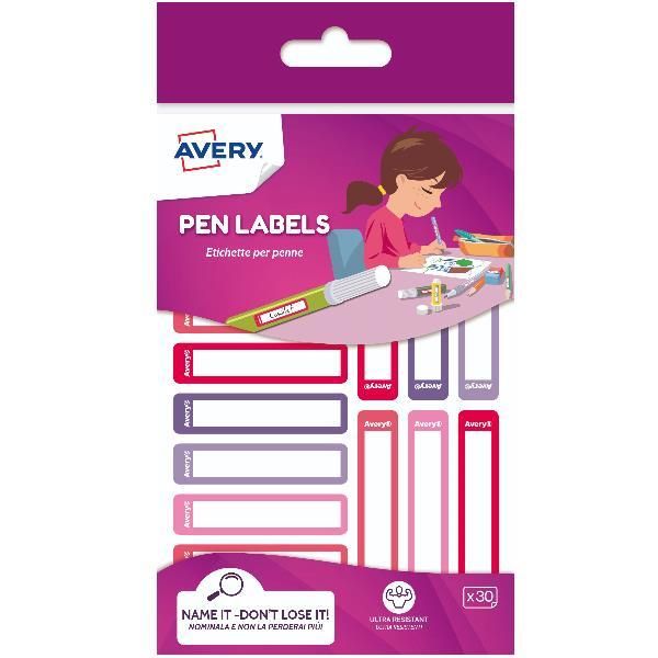 Avery - Etichetta per penna - 50 x 10 mm - rettangolare - rosa, viola (pacchett…