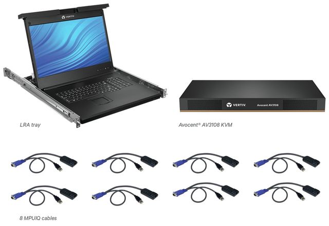 Avocent Local Rack Access - Console KVM con switch KVM - 8 porte - USB - 19" (1…