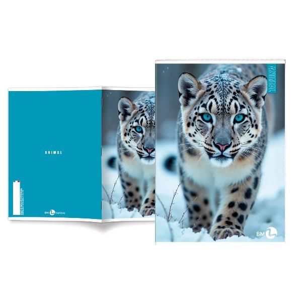 BE MORE ANIMAL QUADERNO PUNTO METALLICO 80GR 210X297 mm A4 20 FOGLI A QUADRETTI…