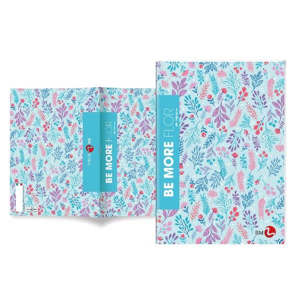 BE MORE FLOR MAXI QUADERNO PUNTO METALLICO 100GR 210X297 mm A4 48 FOGLI A QUADR…