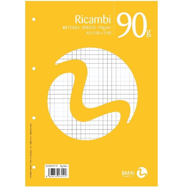 BE MORE RICAMBI NON RINF. A5 90GR R. 5MM