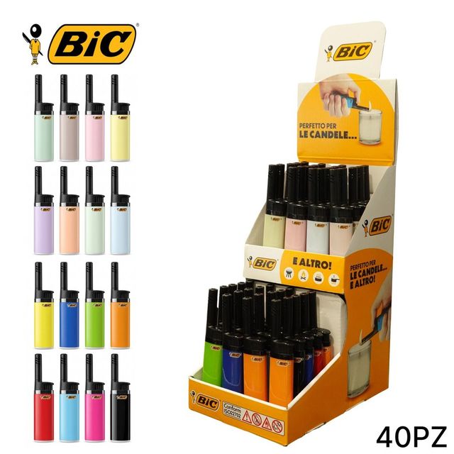 BIC ACCENDIGAS MINI J38WD MIX CON ESPOSITORE 1=40PZ)