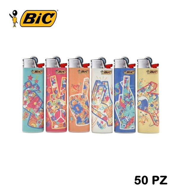 BIC ACCENDINI SLIM J23 FLOWER HANDS 1PZ=(50PZ)