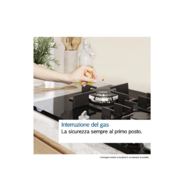 BOSCH PIANO GAS VETRO 5F 75CM NERO