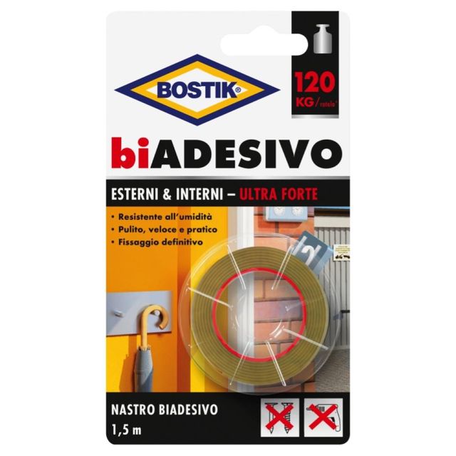BOSTIK BIADESIVO ESTERNI/INTERNI ULTRA FORTE 19MMX1.5M