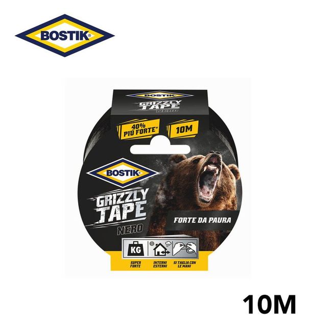 BOSTIK GRIZZLY TAPE NASTRO TELATO NERO 10MT X 50MM BL1 1PZ=(1PZ)