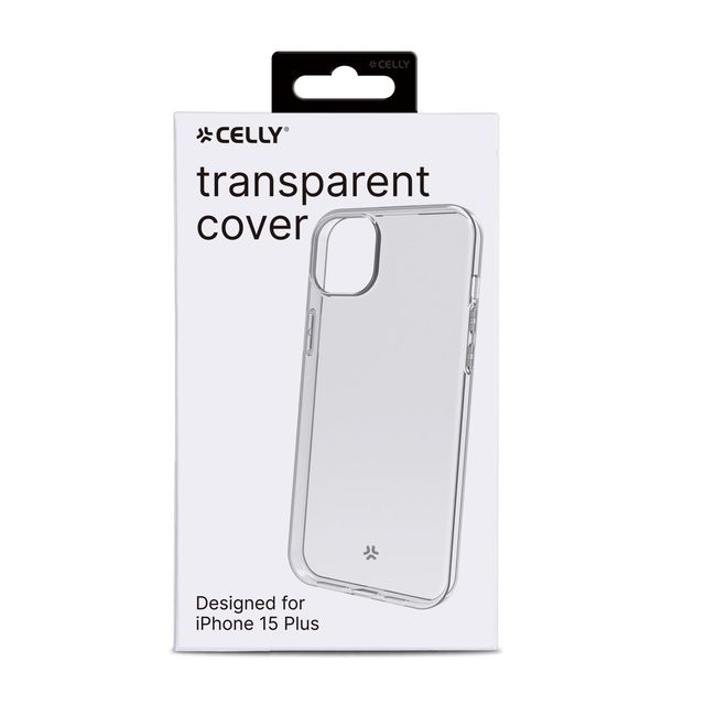 Celly GELSKIN1055, Cover, Apple, iPhone 15 Plus, 17 cm (6.7ʺ), Trasparente