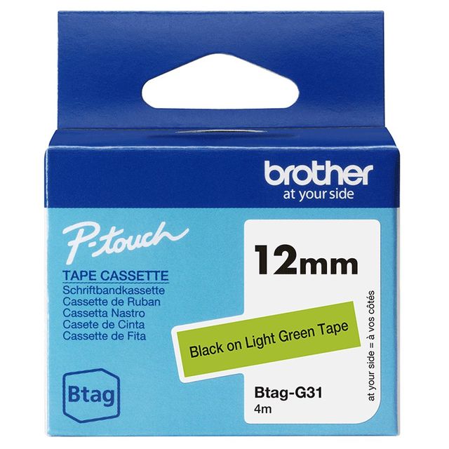 BROTHER BTAGG31 NASTRO 12MM BK SU VERDE