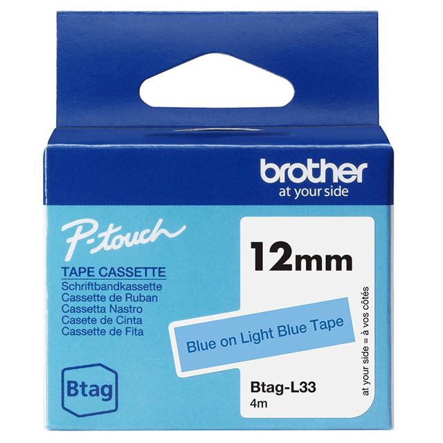 BROTHER BTAGL33 NASTRO 12MM BLU SU AZZUR