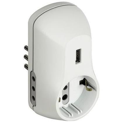 BTICINO BT-S3613DU ADATTATORE 2 PRESE 10 A + 1 PRESA SCHUKO TEDESCA + 1 PRESA U…