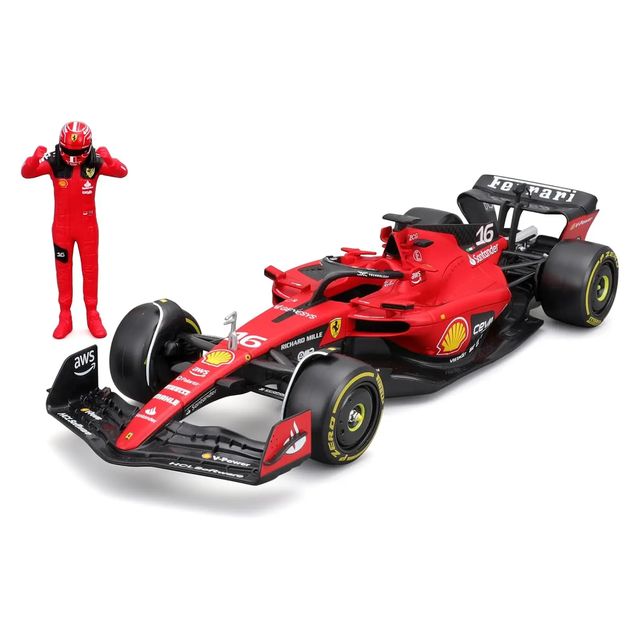 BURAGO F1 FERRARI SF-23 #16 W/LECLERC FIGURE - 1:24