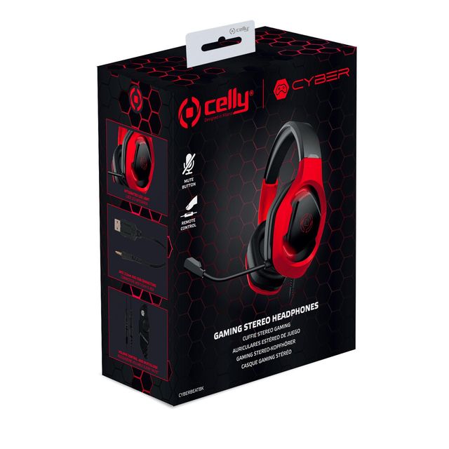 Celly Gaming CyberBeat - Cuffie con microfono - dimensione completa - cablato -…