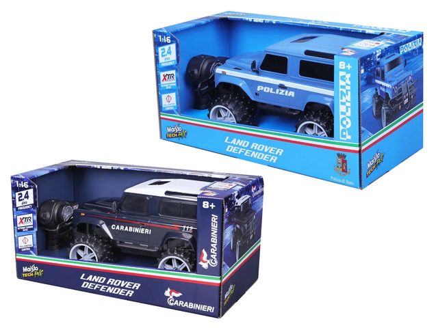 Bburago MAISTO TECH RC LAND ROVER DEFENDER W/LIGHT 2,4GHZ CARABINIERI/POLIZIA/V…