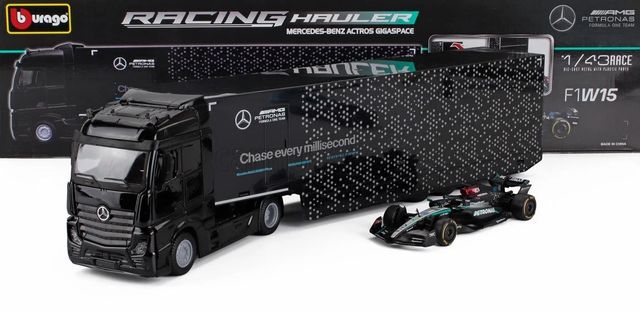 Bburago Mercedes-Amg Semi Truck Con Mercedes F1 W15 (2024) #63 Russell 1:43