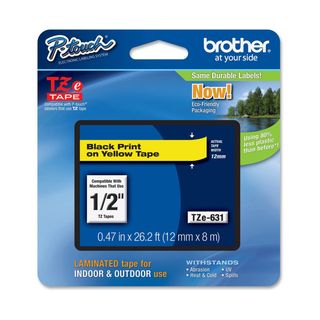 Brother - Nastro - Nero/Giallo - TZE631 - 12mm x 8mt