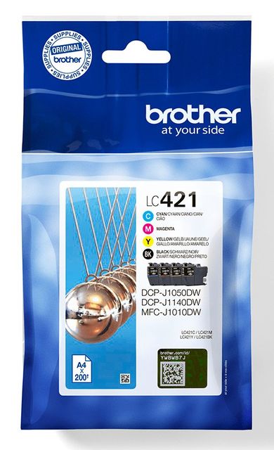 Brother LC-421VAL PagePack 4 pz Originale Resa standard Nero, Ciano, Magenta, G…