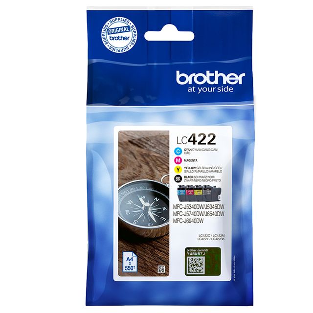 Brother LC422 Value Pack - Confezione da 4 - nero, giallo, ciano, magenta - ori…