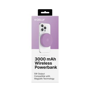 Celly MAGPB3000 - 5W Wireless Powerbank Wireless 3000 mAh Violetto