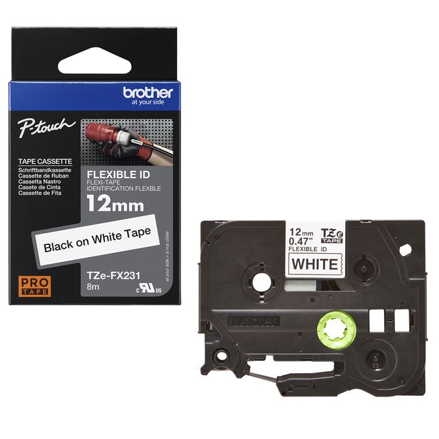 Brother TZE-FX231 nastro per etichettatrice Nero su bianco TZ