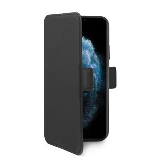 Celly PrestigeM - Flip cover per cellulare - poliuretano - nero opaco, morbido …