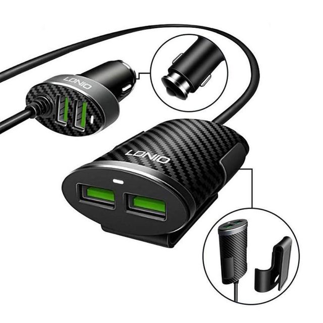 CARICATORE DA MACCHINA 2 USB + PROLUNGA 2 USB 5.1A