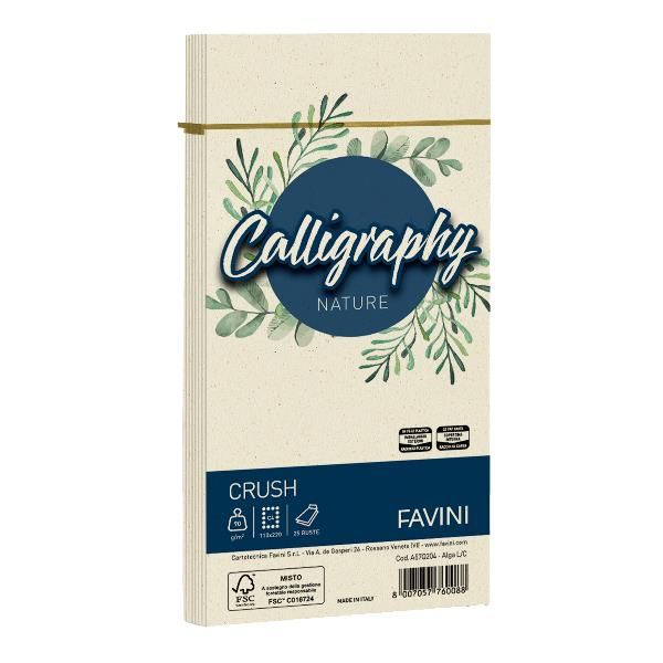CARTOTECNICA FAVINI NATURE 25 BUSTE 12X18 90 GR COLORE ALGA
