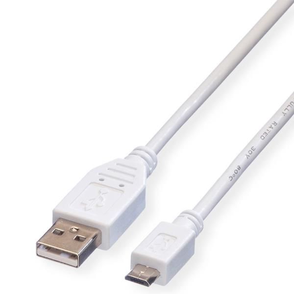 CAVI COMPUTER MOBILE - CAVO USB A - MICRO B MT 0.80 BIANCO