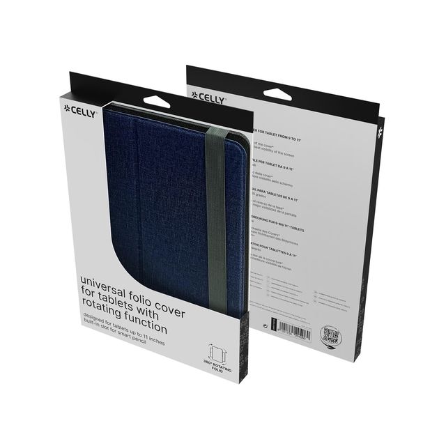 Celly UNIROTTAB11 - Flip cover per tablet - folio, girevole, universale - poliu…