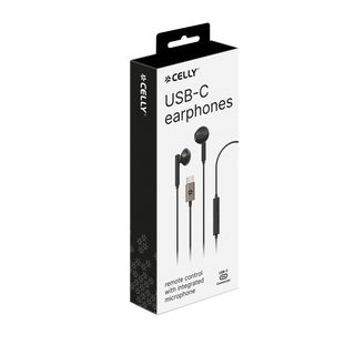 Celly UP1100 - Auricolari con microfono - auricolare - cablato - USB-C - nero
