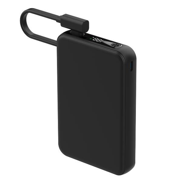 CELLY POWERBANK 10.000mAh 20 W CON CAVO USB-C INTEGRATO E DISPLAY NERO