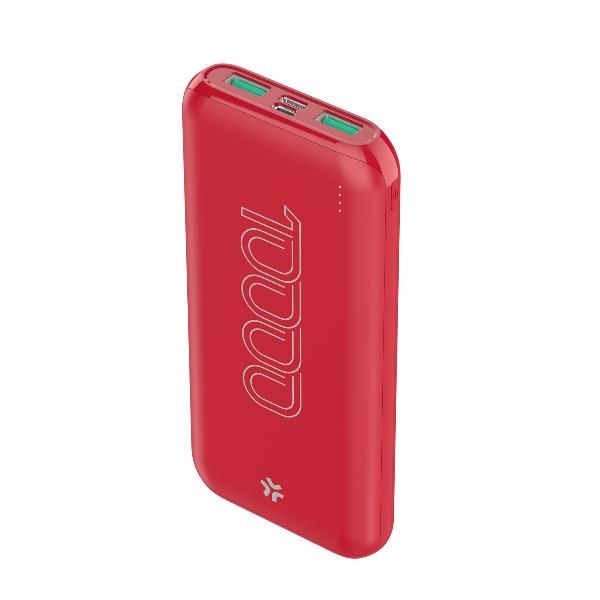CELLY POWERBANK ENERGY 10.000mAh 10 W 2A 2 x USB-A 1 x USB-C 1 x MICRO USB ROSSO