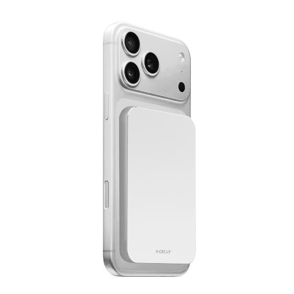 CELLY POWERBANK WIRELESS Magsafe 5.000mAh 15 W USB-C INDICATORE LED BIANCO