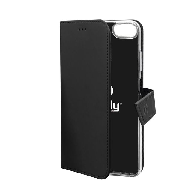 Celly WALLY800 - Flip cover per cellulare - plastica, similpelle - nero - per A…