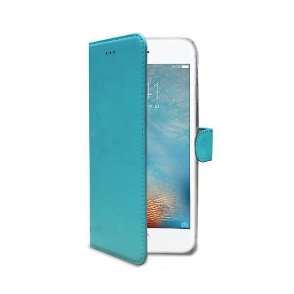 Celly WALLY800TF - Flip cover per cellulare - plastica, similpelle - teal - per…