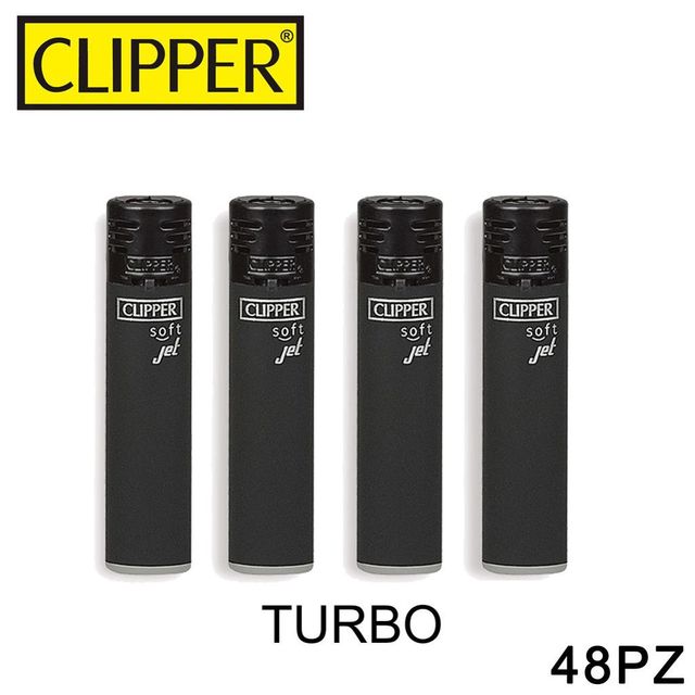 CLIPPER ACCENDINO LARGE TURBO JET FLAME BLACK SOFT 1PZ=(48PZ)