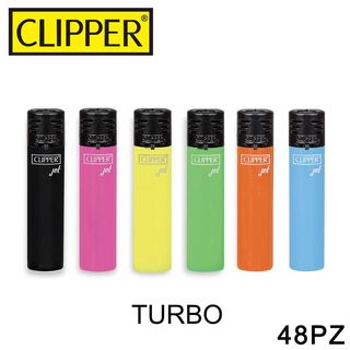 CLIPPER ACCENDINO LARGE TURBO TURBO JET FLAME SHINYBLACK 1PZ=(48PZ)