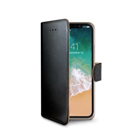 Celly WALLY900 - Flip cover per cellulare - pelle artificiale - nero - per Appl…