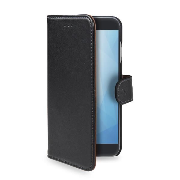 Celly Wally - Flip cover per cellulare - plastica, similpelle - nero - per Huaw…