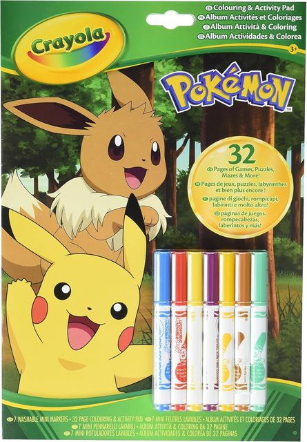CRAYOLA - ALBUM ATTIVITÀ & COLORING POKÉMON 04-2746 iva.ass.imp art74