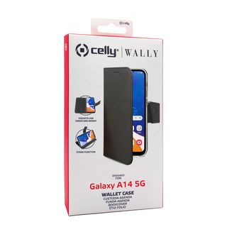 Celly Wally - Flip cover per cellulare - similpelle - nero - per Samsung Galaxy…