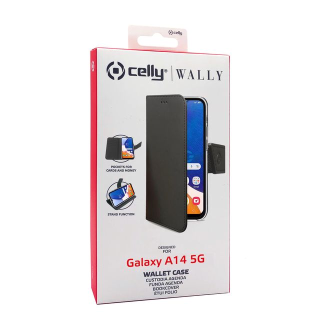 Celly Wally - Flip cover per cellulare - similpelle - nero - per Samsung Galaxy…