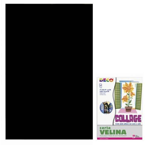 CWR Deco Collage - Carta - 500 x 760 mm - 24 fogli - nero - carta velina
