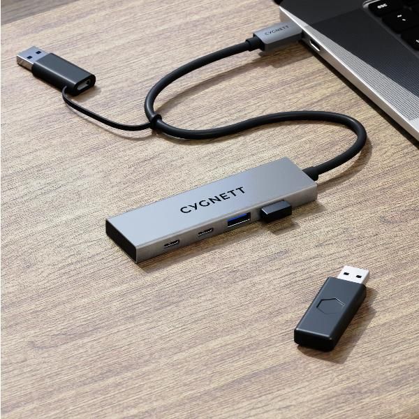 CYGNETT 4IN1 USB-C TO USB-C & USB-A HUB