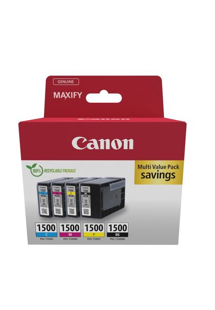 Canon PGI-1500 BK/C/M/Y Multipack - Confezione da 4 - nero, giallo, ciano, mage…