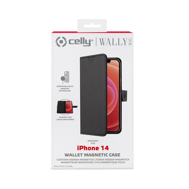Celly Wallymag - Flip cover per cellulare - compatibile MagSafe - plastica, sim…