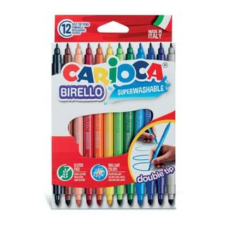 Carioca BIRELLO - Penna a doppia punta in fibra - non permanente - colori assor…